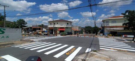 Continua etapa de reforço da sinalização de solo realizada pela Prefeitura de Hortolândia no Jardim Amanda