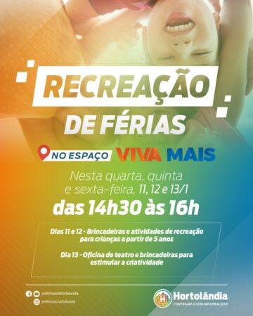 Recreação de Férias busca agitar crianças em Hortolândia