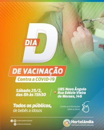 Hortolândia promove segundo Dia D de vacinação contra a Covid-19 neste sábado (25/02)