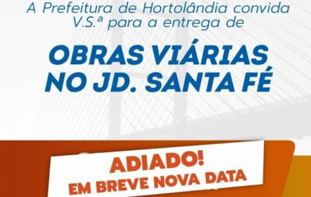 Chuvas adiam inauguração do viário Sta. Fé, em Hortolândia, que seria realizado hoje (31)