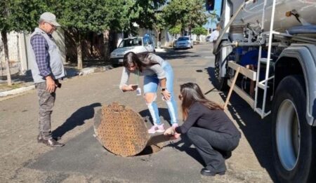 Fiscalização em lagoas de Hortolândia contra o descarte irregular de esgoto
