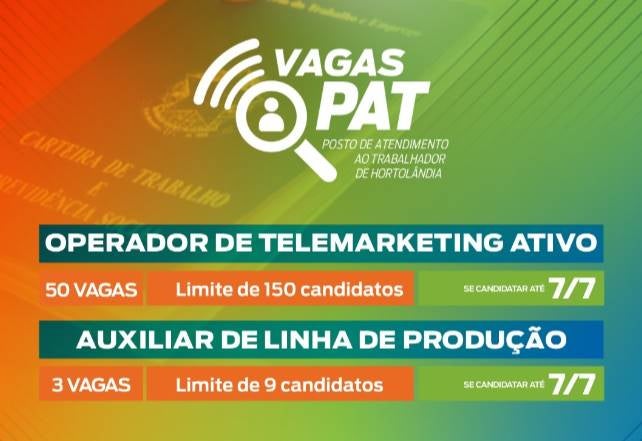 Operador de Telemarketing e Auxiliar de Linha de Produção