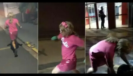 Barbiecore em alta: Trabalhador incorpora a personagem e coleta lixo pelas ruas