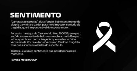 Acidente deixa 2 mortos em etapa da Moto1000 GP