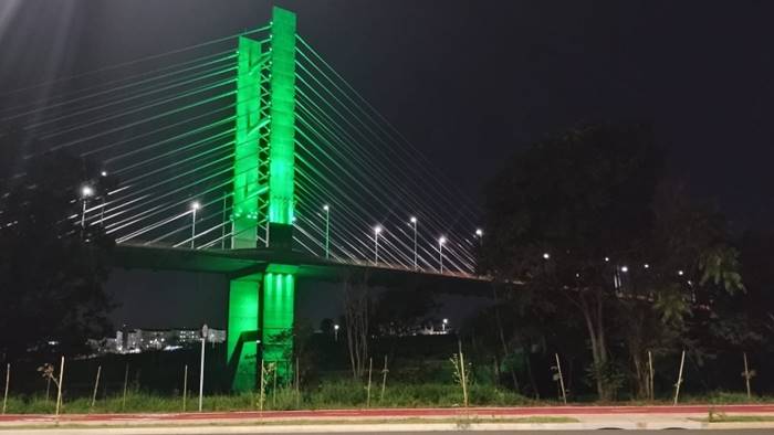 Ponte Estaiada estará com as luzes verdes