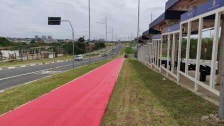 Importante trecho de Hortolândia tem pintura de ciclovia reforçada