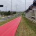 pintura de ciclovia reforçada