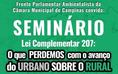 Evento gratuito: “O que Perdemos com o Avanço do Urbano sobre o Rural” acontece em outubro, na cidade de Campinas