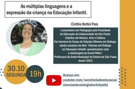 Evento gratuito sobre Educação Infantil acontece hoje (30), em Hortolândia