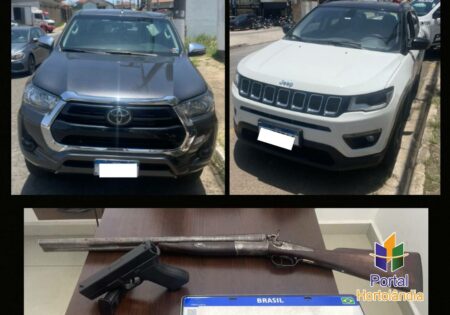 Criminosos armados com pistola e fuzil roubam uma Hilux, mas são presos em Monte Mor