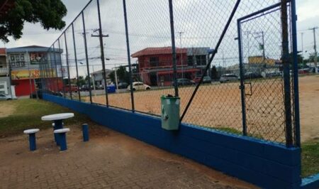 Praça de Esportes do Jd. Santa Clara recebe manutenção e zeladoria, em Hortolândia