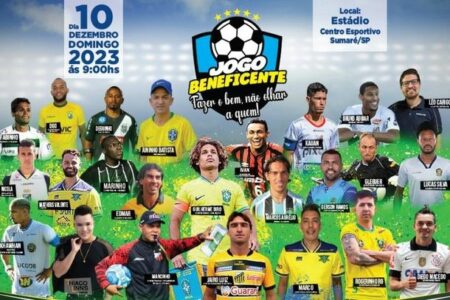Jogo Beneficente terá a participação de Marcos Assunção, Guilherme Biro e outros craques em Sumaré | Entrada é doação de 1 kg de alimento