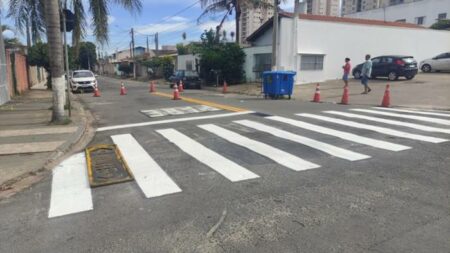 Importante bairro de Hortolândia recebe manutenção na sinalização de solo