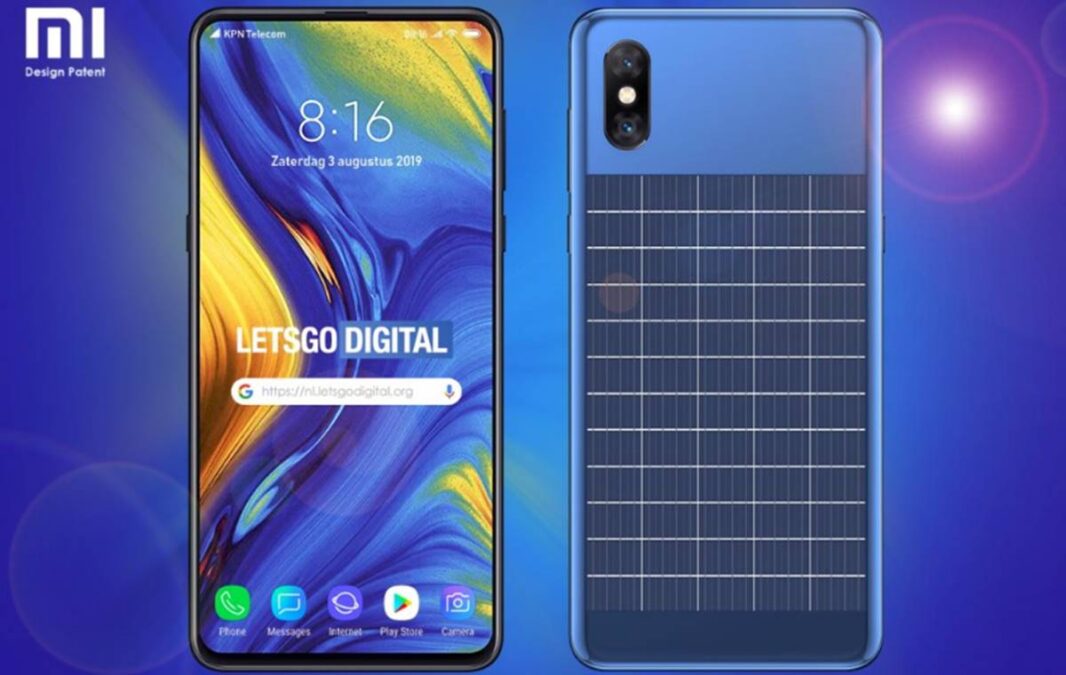 Smartphone com painel solar na traseira