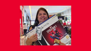 Moradora de Hortolândia sortuda ganha iPhone 15 + Playstation 5 + 1 ano de ingresso de cinema no Shopping Sumaré