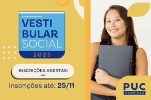 Vestibular Social 2025 da PUC-Campinas oferece bolsas de até 100%