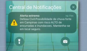 Novo aviso sonoro da Defesa Civil em celulares de diversas cidades