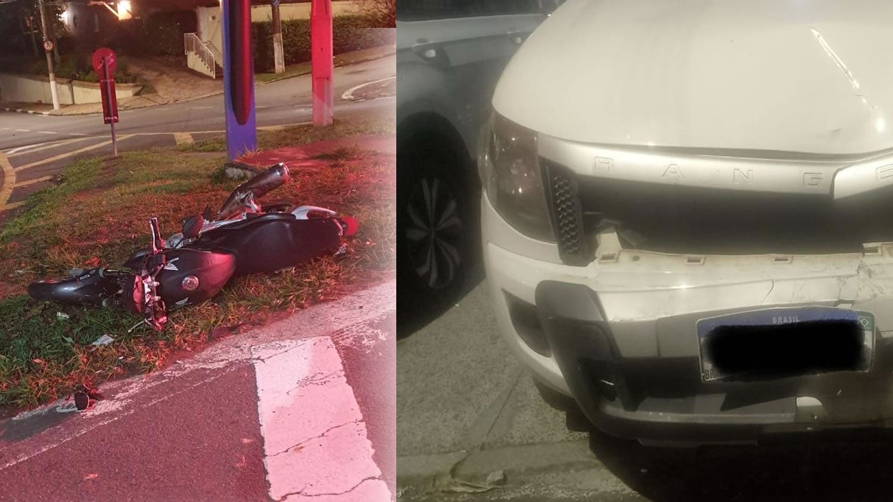 Condutor embriagado atropela motociclista e foge em Campinas