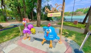 Campinas ganha estátua oficial da Galinha Pintadinha no Parque Taquaral