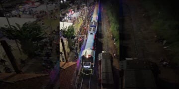 trem iluminado de natal Rumo em Hortolândia