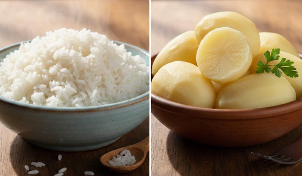 Trocar arroz branco por batata inglesa