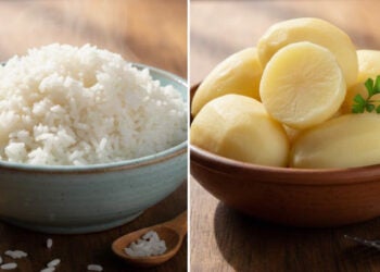 Trocar arroz branco por batata inglesa