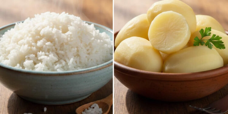 Trocar arroz branco por batata inglesa