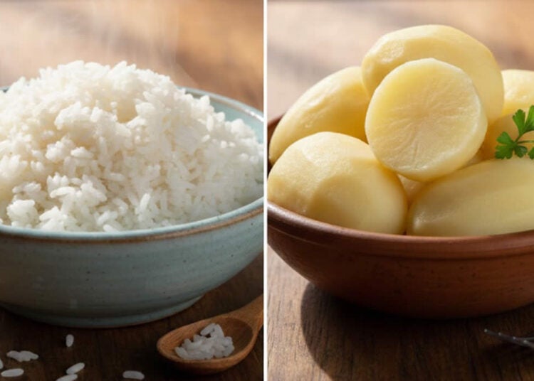 Trocar arroz branco por batata inglesa