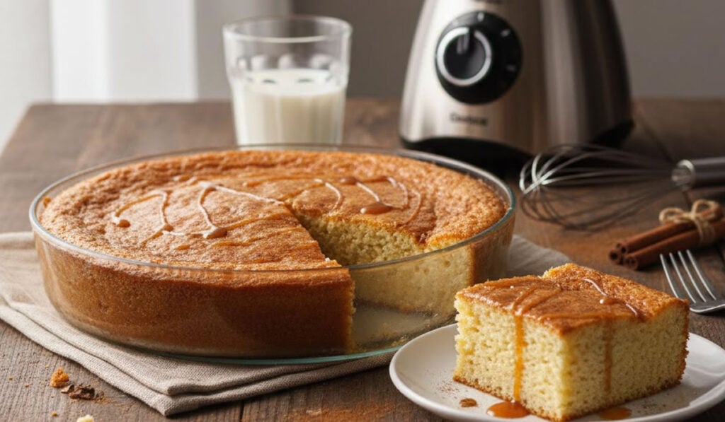 Bolo de leite no liquidificador