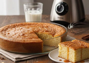 Bolo de leite no liquidificador