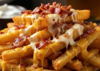 Stick de batata com queijo e bacon