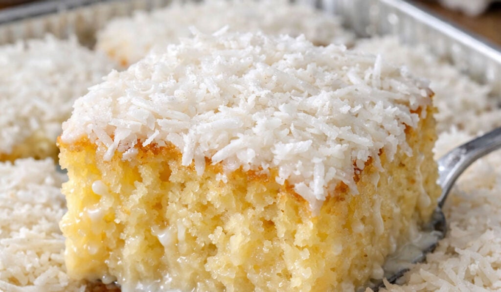 Bolo de coco gelado super molhadinho