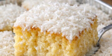 Bolo de coco gelado super molhadinho