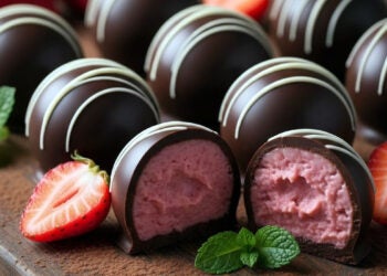 Receita trufas de morango