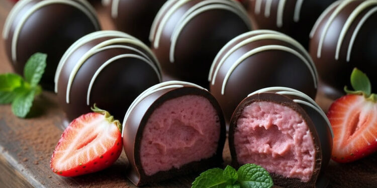 Receita trufas de morango