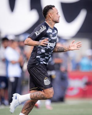 Neymar reclama do gramado da Vila Belmiro