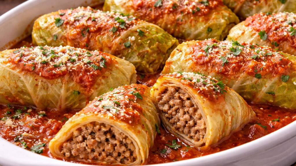 Charuto de repolho low carb com carne moída