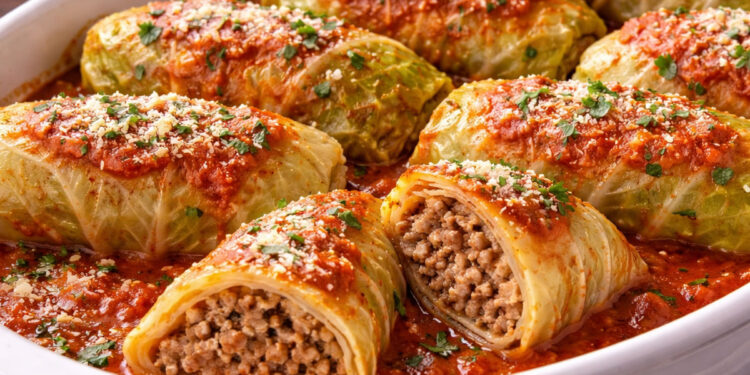 Charuto de repolho low carb com carne moída