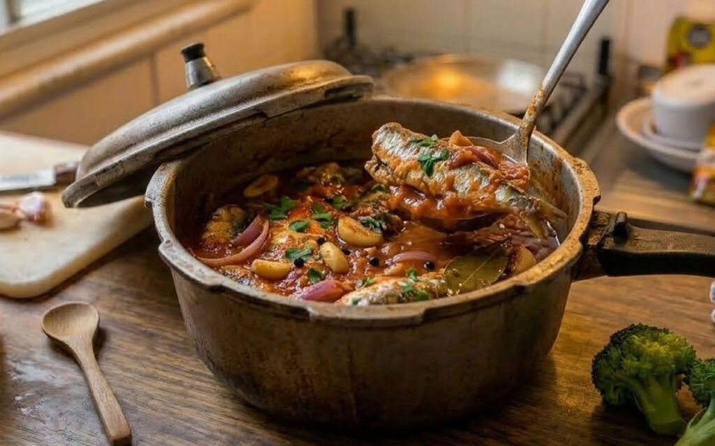 Sardinha na panela de pressão