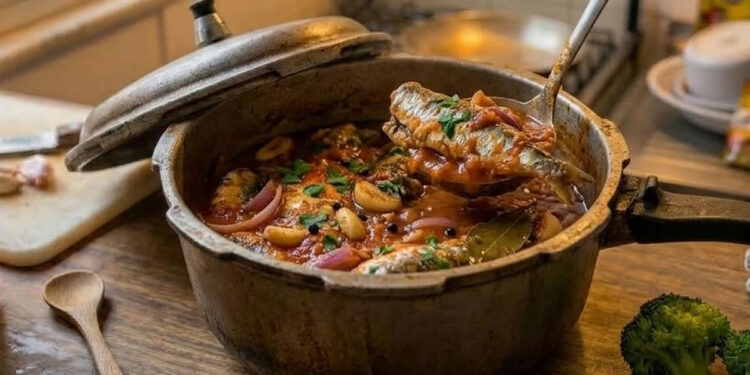 Sardinha na panela de pressão