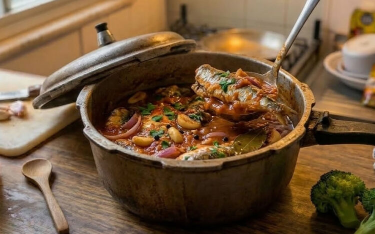 Sardinha na panela de pressão
