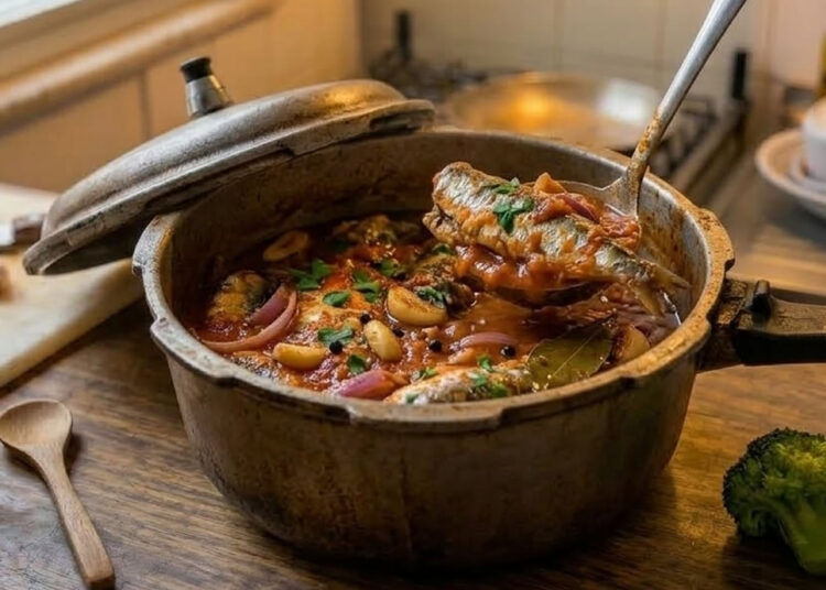 Sardinha na panela de pressão