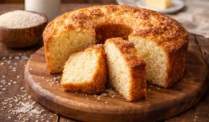 Bolo de arroz fácil e saboroso para um café da tarde especial