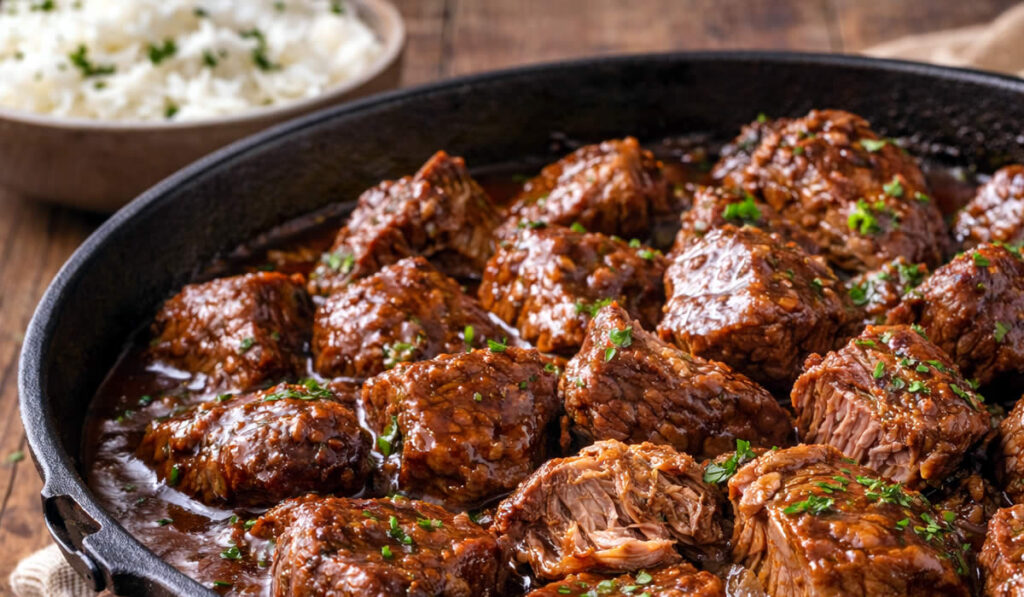 Carne cozida macia e suculenta