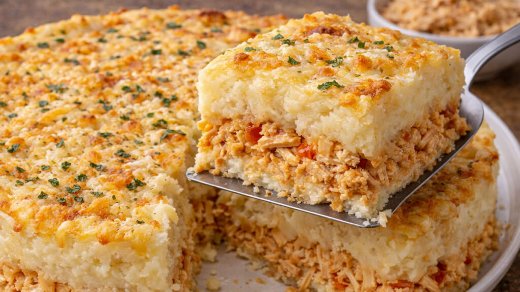 Torta salgada de batata com frango