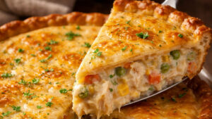 Torta cremosa de frango fácil e irresistível para o almoço ou jantar