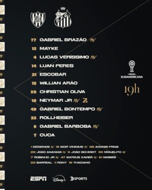 Santos tem o retorno de Neymar, Gabigol e Brazão; veja o time para duelo com o San Lorenzo