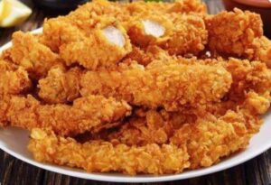 Tirinhas de frango crocante fácil e rápida