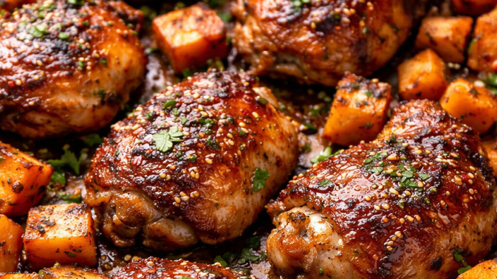 Receita fit de frango com batata doce