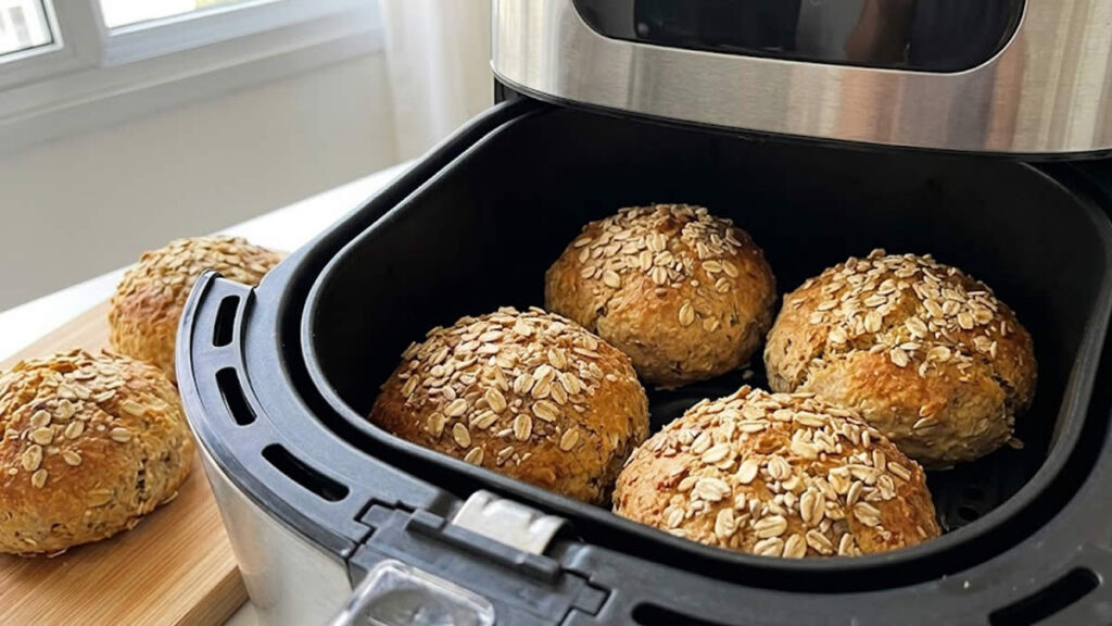 Pãozinho de aveia na air fryer